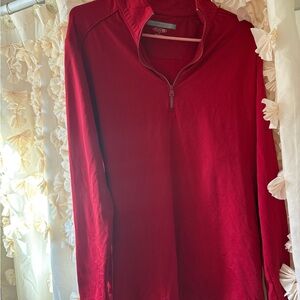 Greg Norman Collection Men's Bright Red PlayDry Quarter-Zip Pullover